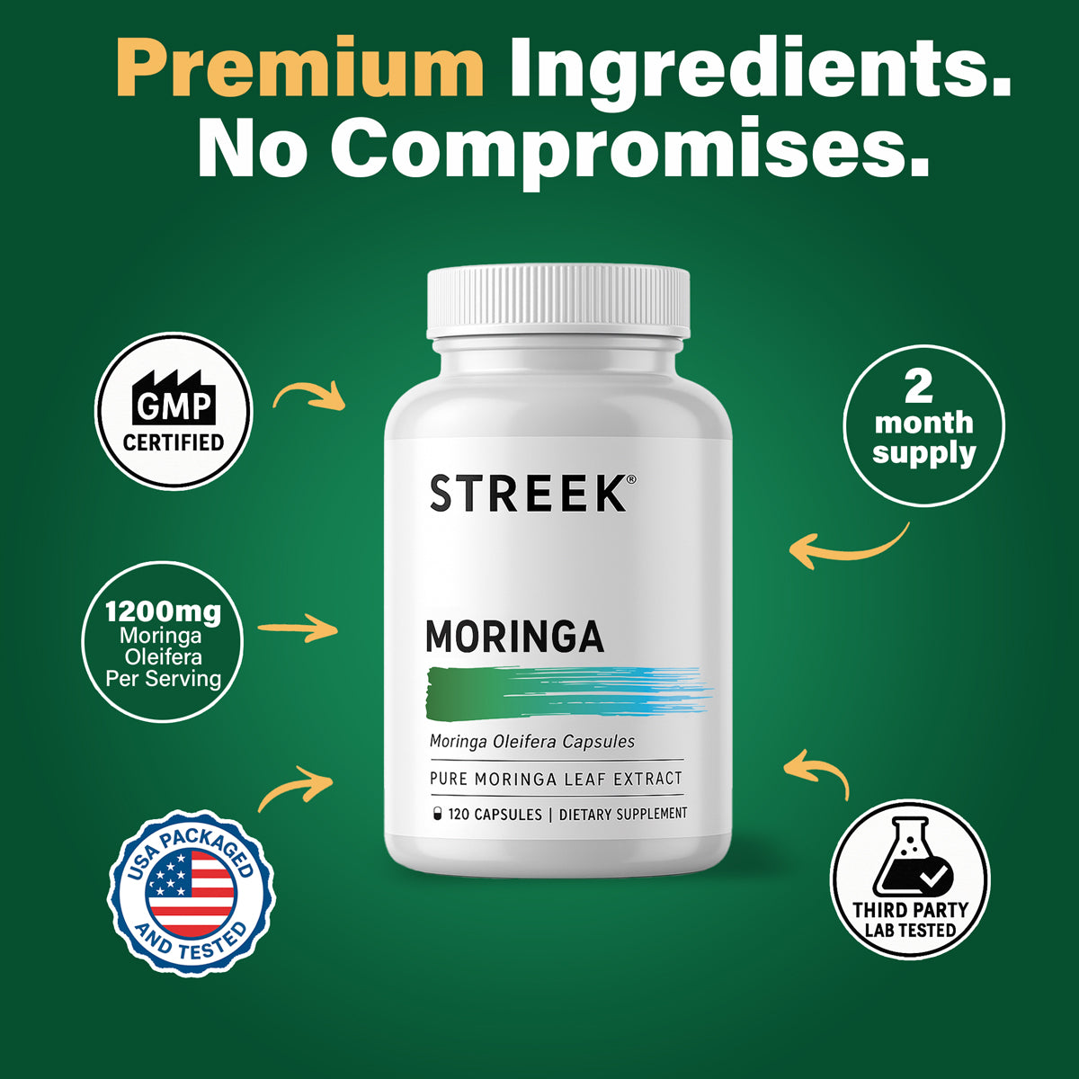 Streek Moringa Powder Capsules